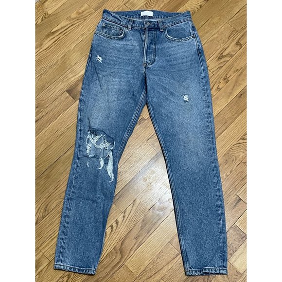Boyish The Billy High Ridge Skinny Rigid Denim‎ Distressed Jeans Size 25 - Picture 1 of 5
